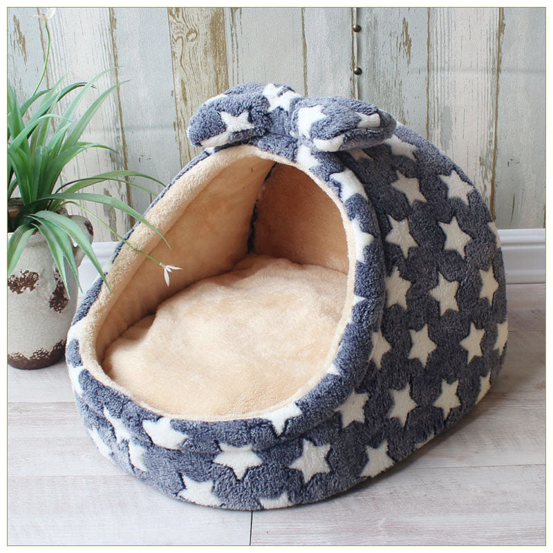 Cozy Pet Cave Bed with Removable Cushion – Nestelle™