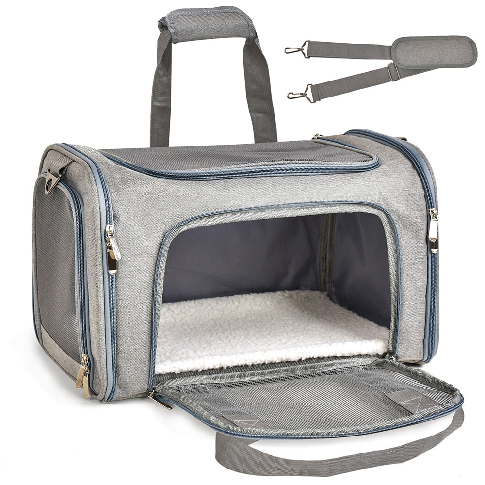 Airline-Approved Pet Carrier Bag with Padded Shoulder Strap – SkyTote™