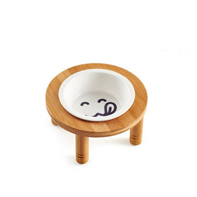 Elevated Porcelain Pet Bowl with Bamboo Stand – Perchby™