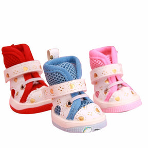 4-Piece Pet Sneakers Set – Faux Leather & Cotton – Vamo™
