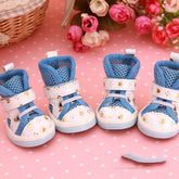 4-Piece Pet Sneakers Set – Faux Leather & Cotton – Vamo™