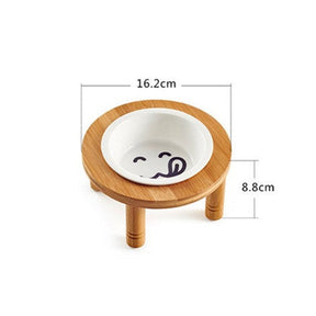 Elevated Porcelain Pet Bowl with Bamboo Stand – Perchby™