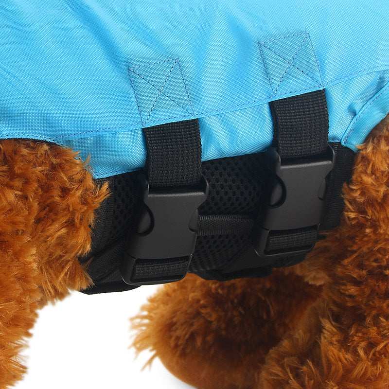 Shark-Print Dog Life Jacket – AquaFin™