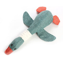 Soft Natural Linen Duck Shaped Plush Interactive Pet Toy – Waddlo™