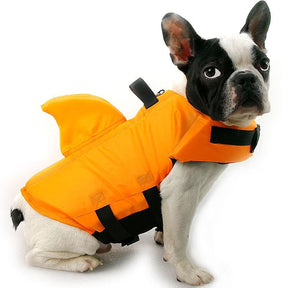 Shark-Print Dog Life Jacket – AquaFin™