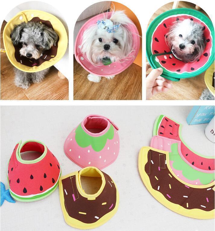 Post-Surgery Pet Recovery Collar with Fruit & Donut Prints – ComfyHalo™
