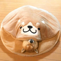 Round 2-in-1 Plush Pet Bed with Built-In Blanket – Huddlo™
