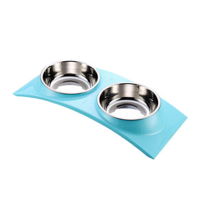 Double Pet Bowl with Stainless Steel Insert for Pets – Dulcet™