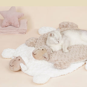 Sheep-Shaped Pet Bed Mat with Non-Slip Design for Cats & Dogs – Woolsy™