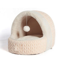 Enclosed Cave Pet Bed in Gray or Pink – Nooksy™