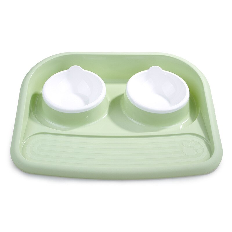Double Pet Bowl Set with Divided Design for Dogs & Cats – Platterly™