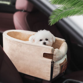 Center Console Pet Car Seat with Safety Leash for Dogs & Cats – Ridemo™