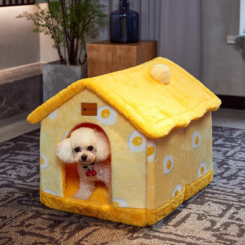 Wool & Cotton Pet House Bed – SnuggleNest™