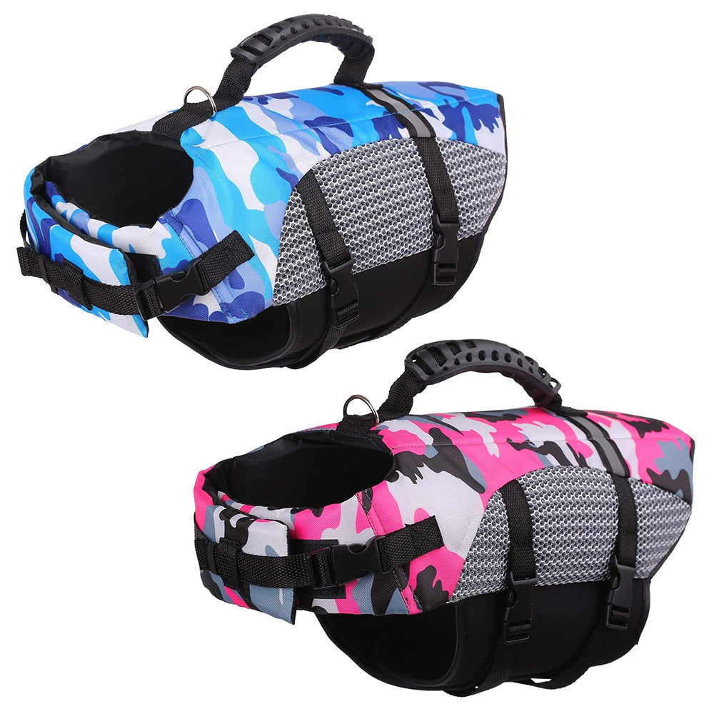 Neon Camo Pet Life Jacket with Reflective Strip – Vytide™