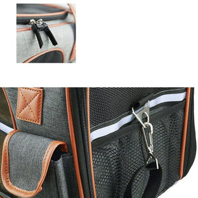 Foldable Pet Carrier Bag with Safety Belt & Reflective Straps – Trekaro™