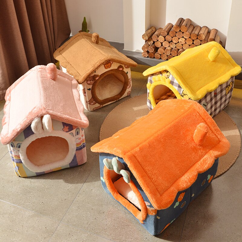 Cotton Pet House Bed with Detachable Design – CozyBurrow™