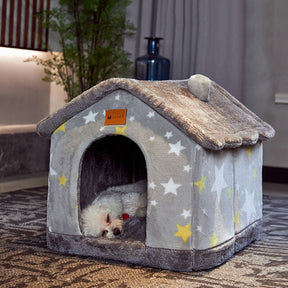 Wool & Cotton Pet House Bed – SnuggleNest™