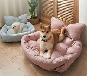 2-in-1 Bow-Shaped Pet Bed with Double Filling – Bowli™
