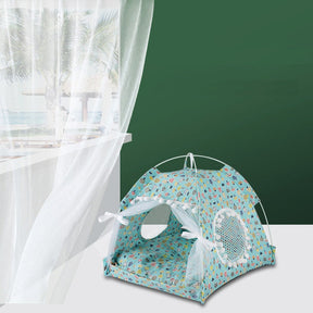 Cotton Pet Tent Bed with Colorful House-Style Design – Nestora™