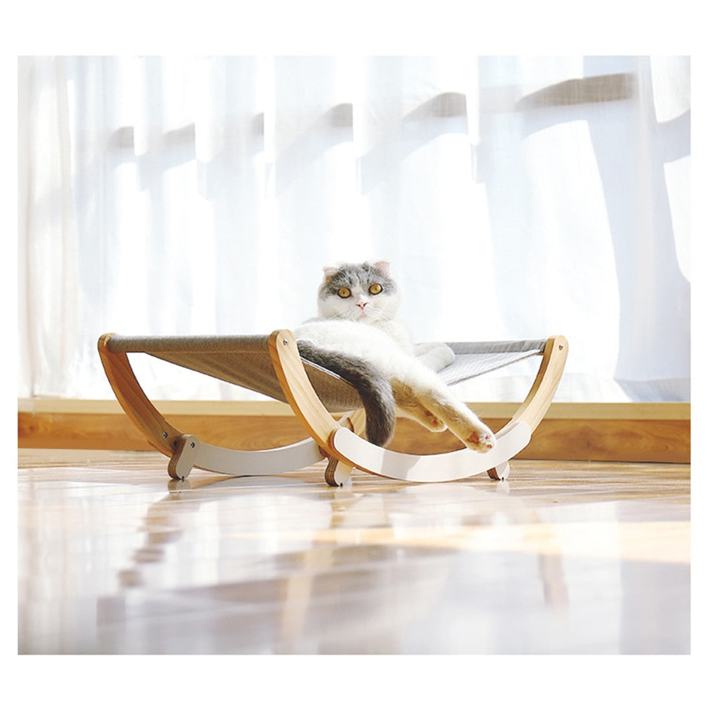 Portable Wood Frame Pet Hammock Bed with Stable Base – Baymo™