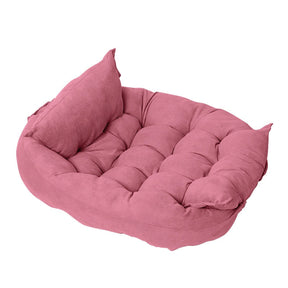 3-in-1 Velvet Pet Bed with Convertible Design – Page™