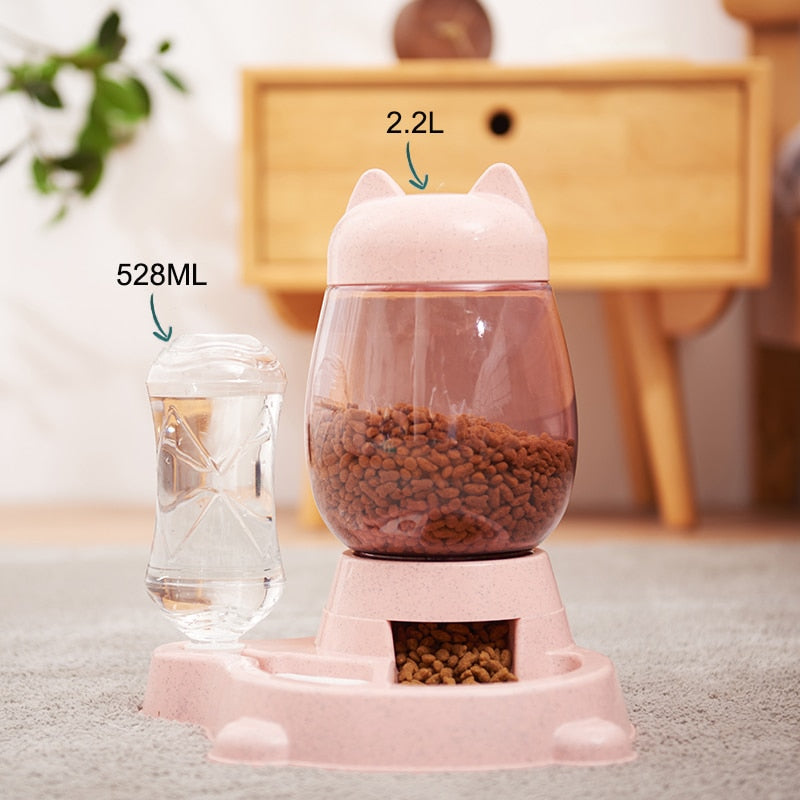 2-in-1 Pet Food & Water Bowl with Gravity Release Lever – Feedwell™