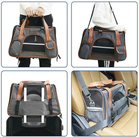Foldable Pet Carrier Bag with Safety Belt & Reflective Straps – Trekaro™