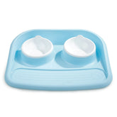 Double Pet Bowl Set with Divided Design for Dogs & Cats – Platterly™