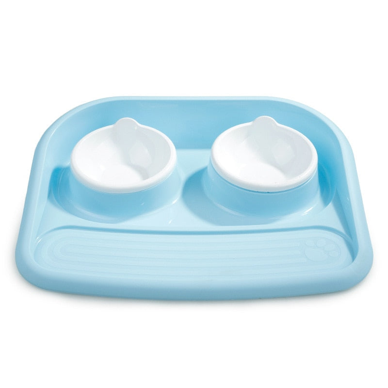 Double Pet Bowl Set with Divided Design for Dogs & Cats – Platterly™