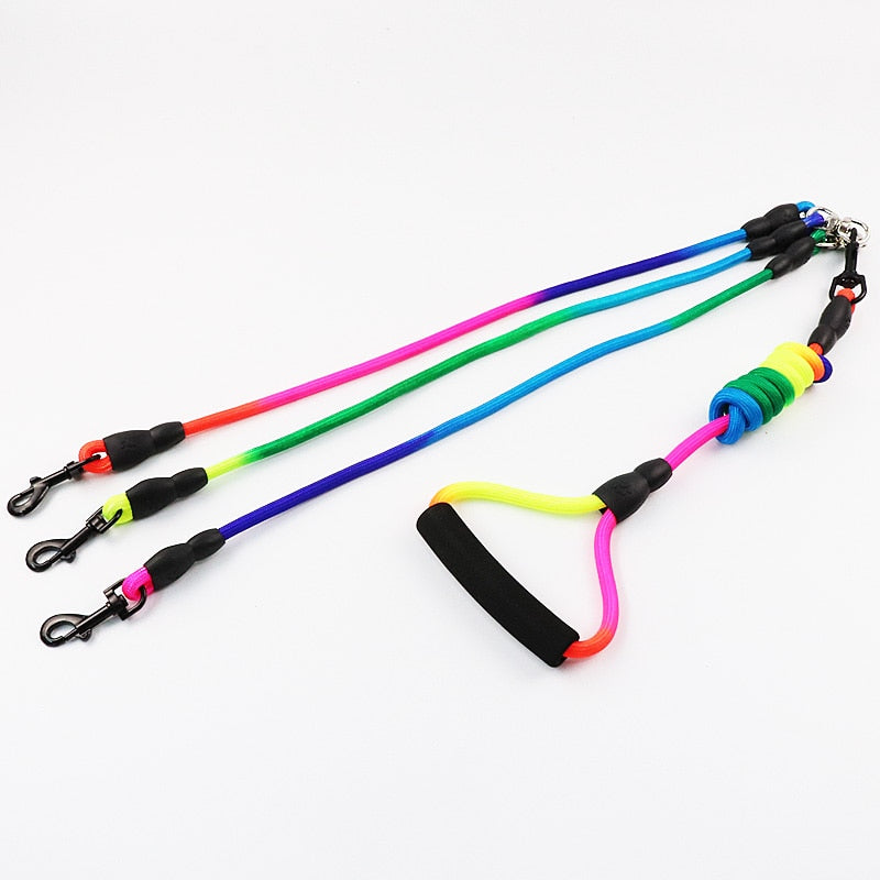 3-Way Dog Coupler Leash for Up to 3 Dogs with Padded Handle – Trivo™
