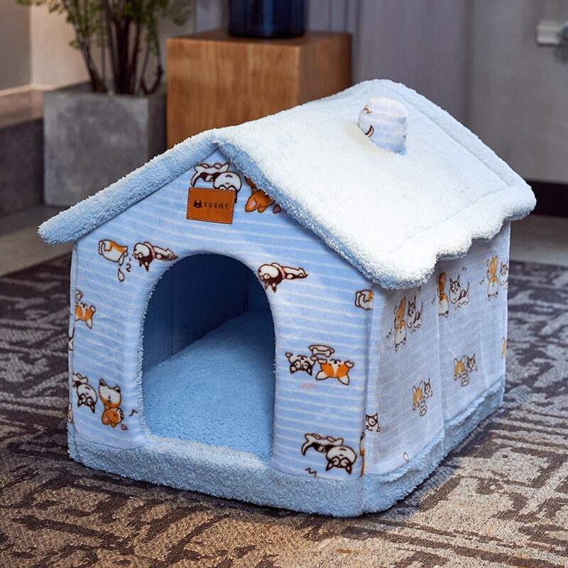 Wool & Cotton Pet House Bed – SnuggleNest™