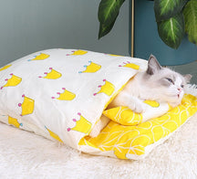 Cotton Pet Sleeping Bag Cave Bed with Pillow for Cats & Dogs – Nestora™