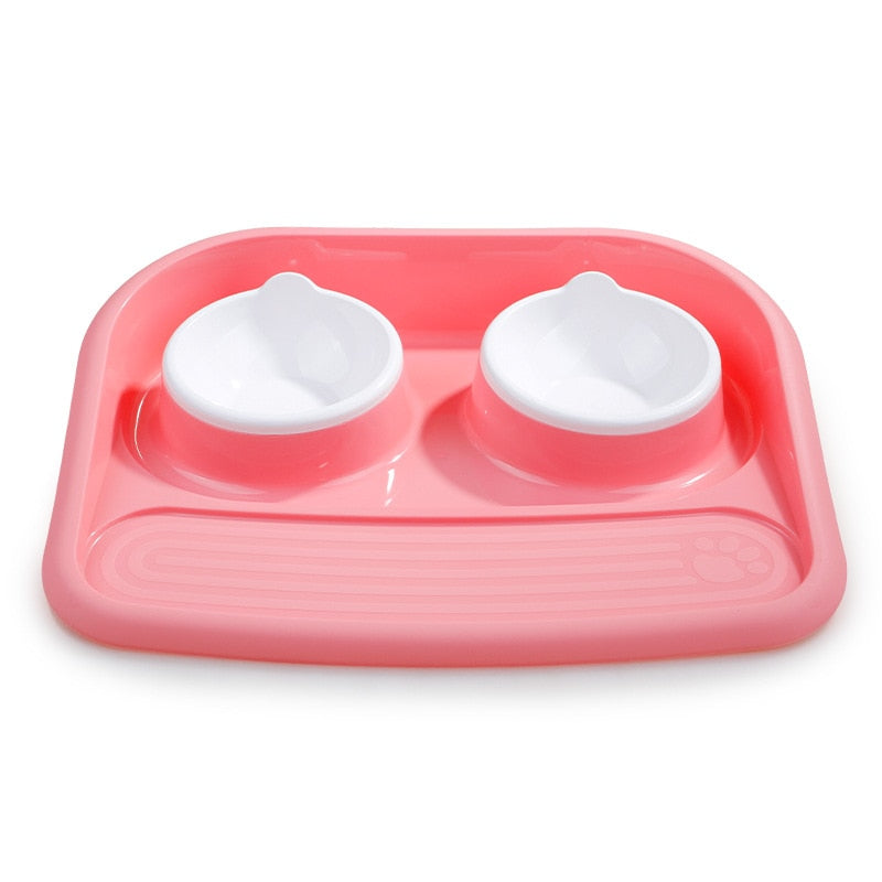 Double Pet Bowl Set with Divided Design for Dogs & Cats – Platterly™