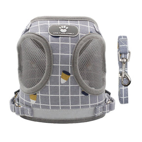 Plaid Reflective Pet Vest Harness with Leash Set – Plaidly™