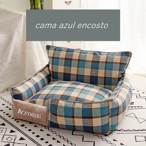 Plaid Pet Bed with Classic or Backrest Style – Mathe™