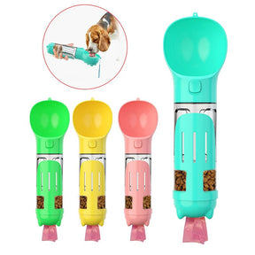 3-in-1 Portable Dog Water Bottle with Food & Waste Bag Storage – TrailSip™