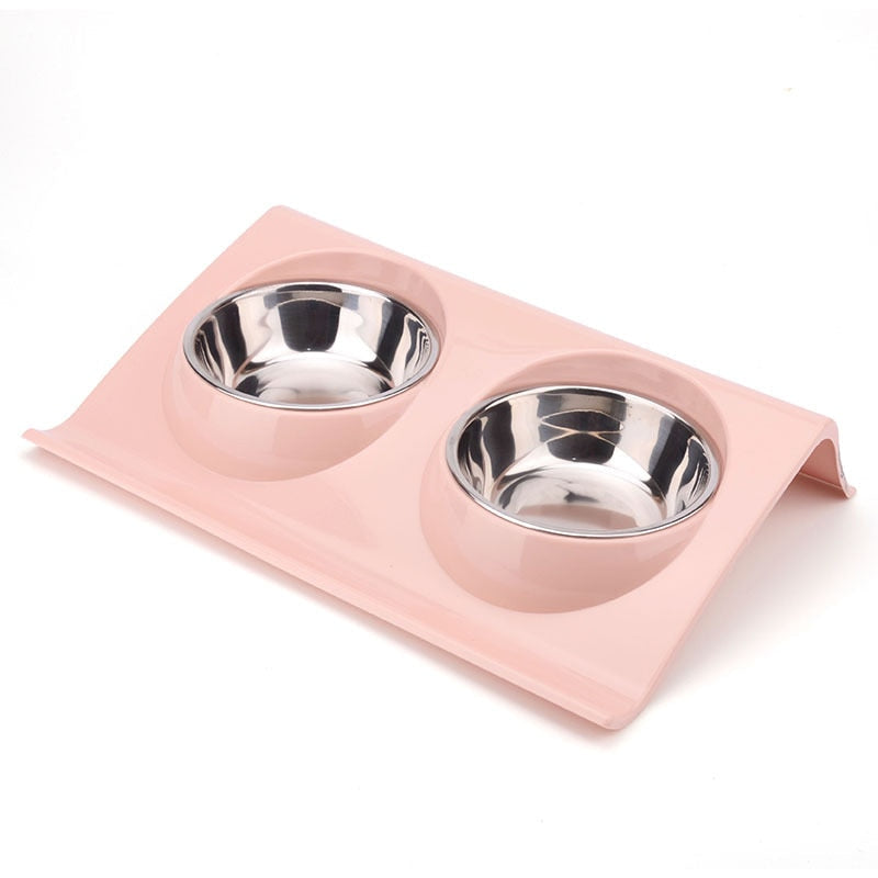 Double Pet Bowl Set with Removable Stainless Steel Insert – Kado™