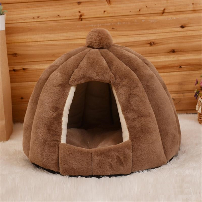 Soft Pet House Bed with Removable Cushion – HavenPuff™