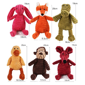 Soft Cotton Plush Animal Squeaky Chew Toy for Pets – Squeako™