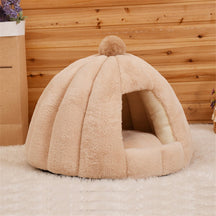 Soft Pet House Bed with Removable Cushion – HavenPuff™
