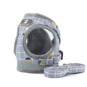 Plaid Reflective Pet Vest Harness with Leash Set – Plaidly™