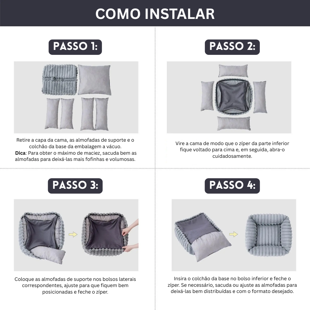 Raised-Edge Pet Bed with Removable Washable Cover – Nestelle™