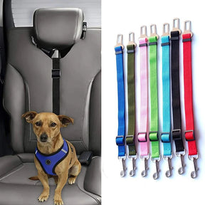 Adjustable Pet Car Seat Belt & Leash – Dual-Function Safety Strap – TetherPaw™