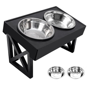 Elevated Adjustable-Height Pet Bowl with Slow Feeder – Bowdeck™