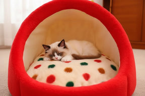 Non-Slip Pet Cave Bed with Removable Cushion for Dogs & Cats – CozyBurrow™