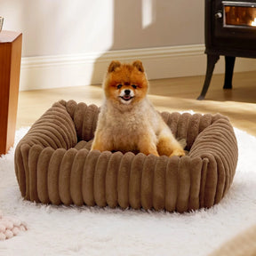Raised-Edge Pet Bed with Removable Washable Cover – Nestelle™