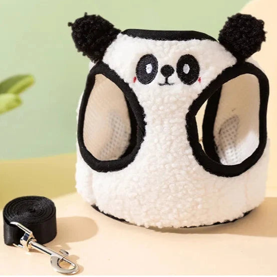 Bear & Panda Print Pet Collar & Leash Set – Pandly™