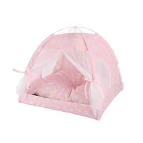 Cotton Pet Tent Bed with Colorful House-Style Design – Nestora™