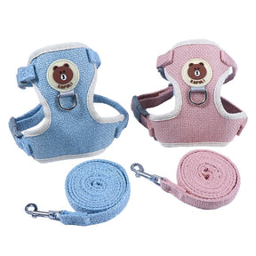 Linen Collar & Leash Set for Small to Medium Dogs & Cats – Trailo™