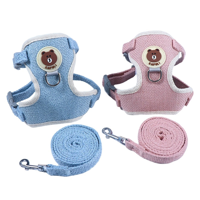 Linen Collar & Leash Set for Small to Medium Dogs & Cats – Trailo™
